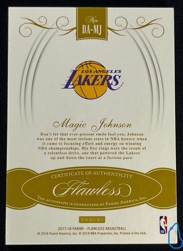 MAGIC JOHNSON-2017/18 Flawless SILVER (#6/25) DISTINGUISHED AUTO/AUTOGRAPH-RARE view 2