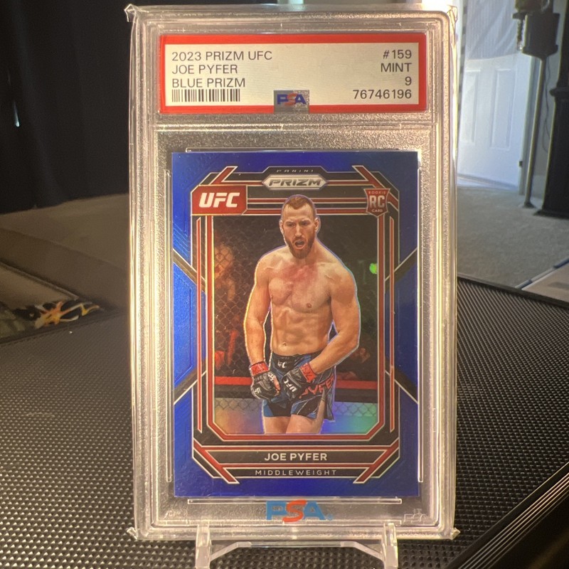 2023 Panini Prizm UFC Joe Pyfer /175 Blue PSA 9  view 2