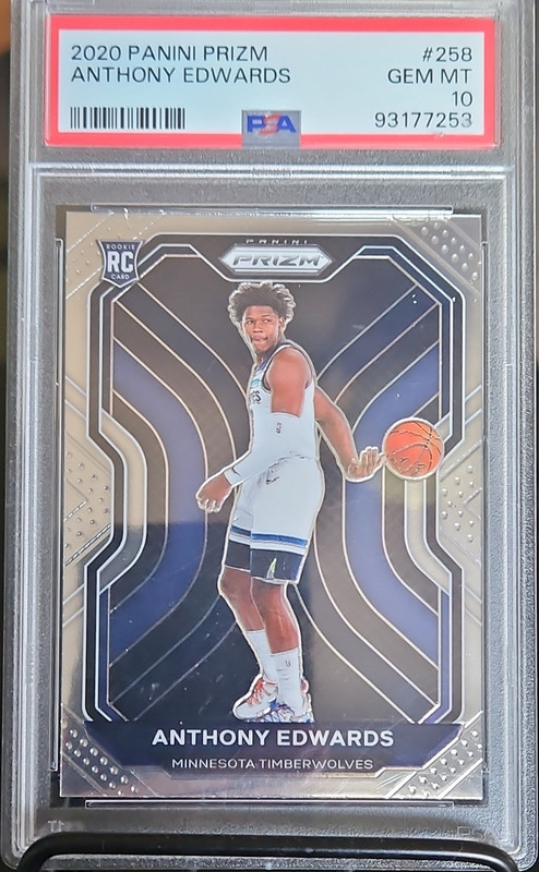 2020-21 Panini Prizm Anthony Edwards Rookie #258 PSA 10 Minnesota Timberwolves