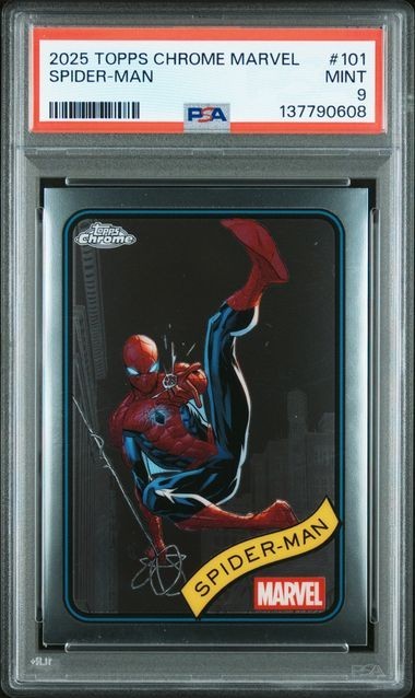 2025 TOPPS CHROME MARVEL SPIDER-MAN #101 PSA 9
