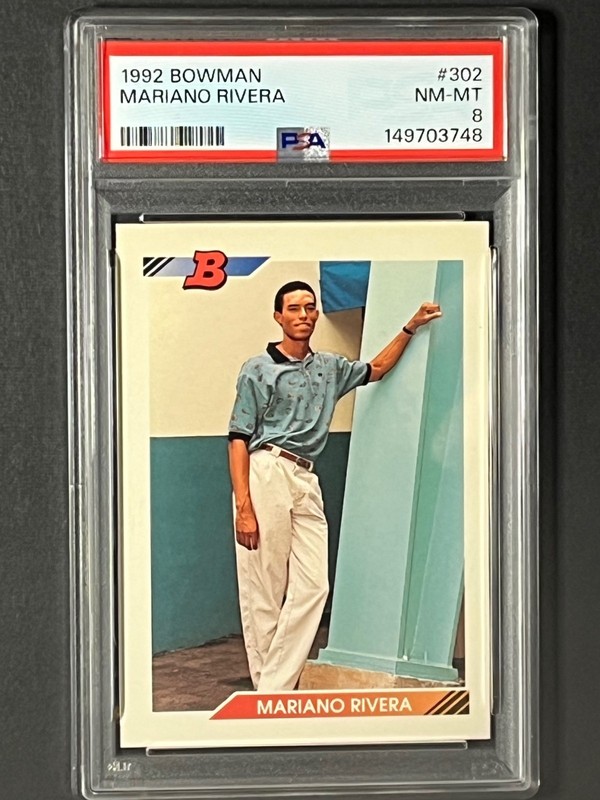 1992 Bowman #302 – Mariano Rivera RC – New York Yankees – Rookie Card – PSA 8
