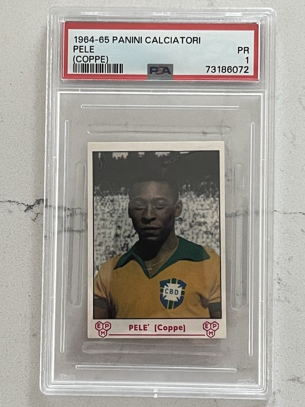 1964-65 Panini Calciatori Soccer Pele (Coppe) PSA 1