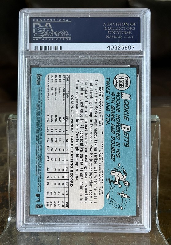 2014 Topps Heritage #H558 Mookie Betts RC PSA 10 Gem Mint 💎 view 2