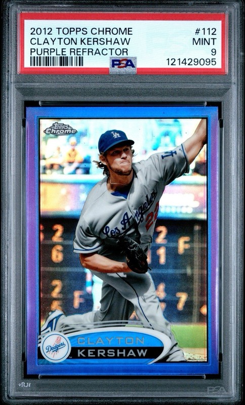 2012 Topps Chrome - Clayton Kershaw #112 Purple Refractor PSA 9