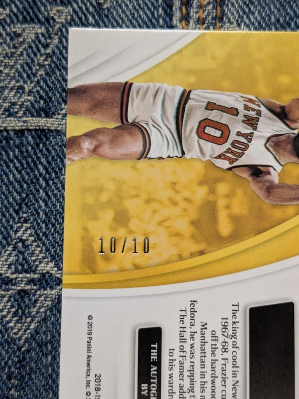 2018-19 Panini Opulence Golden Vintage Walt Frazier On Card auto 10/10 eBay 1/1  view 2