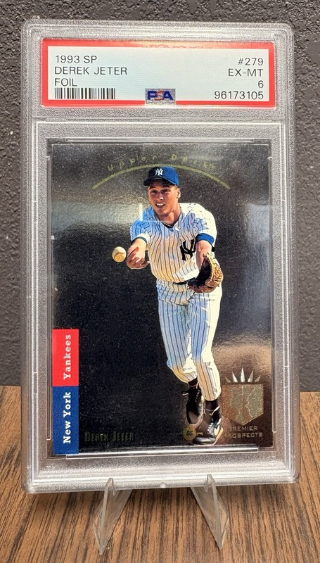 1993 UPPER DECK SP DEREK JETER FOIL ROOKIE CARD # 279 PSA 6 EX-MT (RC) - YANKEES