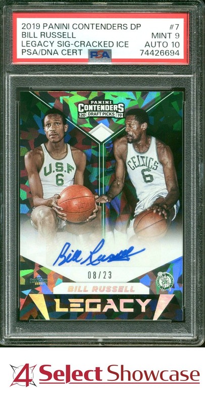 2019 CONTENDERS LEGACY CRACKED ICE #7 BILL RUSSELL #/23 POP 1 PSA 9 DNA AUTO 10