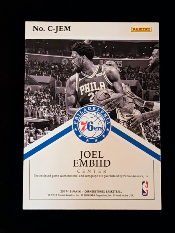 2018 Panini Cornerstones Basketball Joel Embid PATCH AUTO /129 NM-MT+ view 2