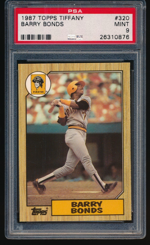 1987 Topps Tiffany #320 Barry Bonds Pittsburgh Pirates PSA 9 MINT