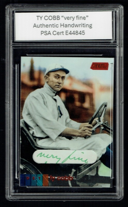 Ty Cobb HANDWRITTEN WORDS "very fine" from Letter Custom Card PSA Read DESC! view 1