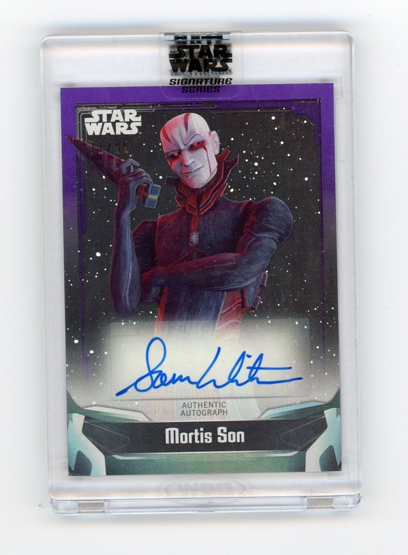 Topps Star Wars Sam Witwer As Mortis Son Purple AUTO #31/99