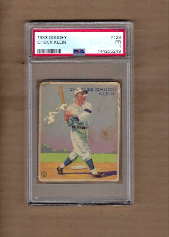 1933  GOUDEY  CHUCK  KLEIN  #  128     PSA  1
