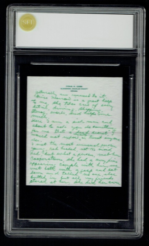 Ty Cobb HANDWRITTEN WORDS "great help" from Letter Custom Card PSA Read DESC! view 2