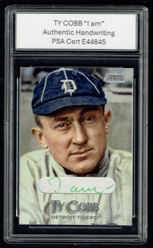 Ty Cobb HANDWRITTEN WORDS "I am" from Letter Custom Card PSA Read DESC!