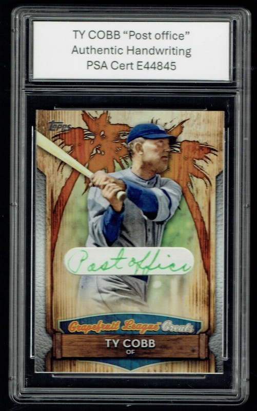 Ty Cobb HANDWRITTEN WORDS "Post office" from Letter Custom Card PSA Read DESC!