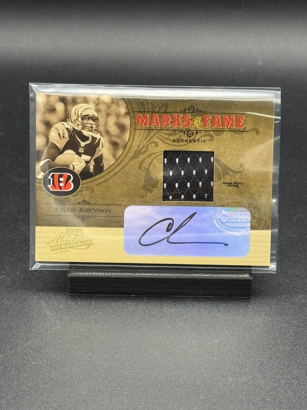 2005 Absolute Marks of Fame Game Used Chad Ochocinco Johnson Jersey Auto 116/150