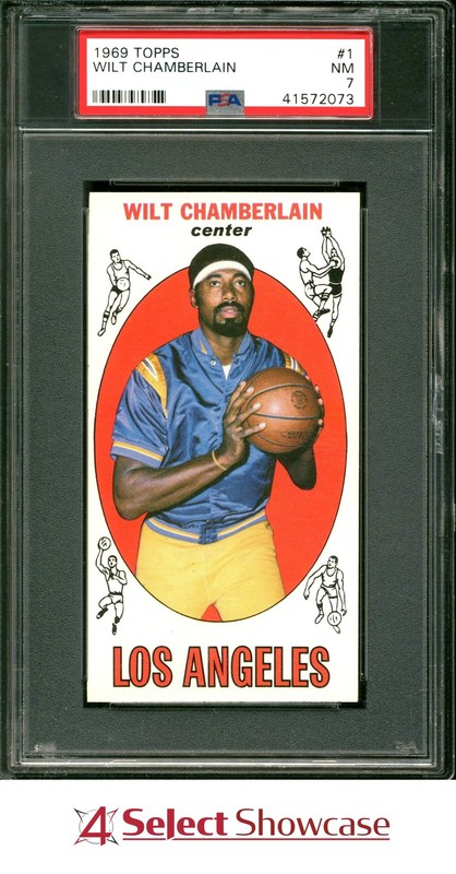 1969 TOPPS #1 WILT CHAMBERLAIN LAKERS HOF PSA 7