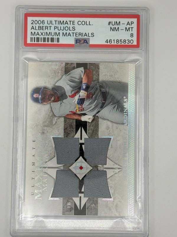 2006 Upper Deck Ultimate Collection Albert Pujols Maximum Materials /25 PSA 8