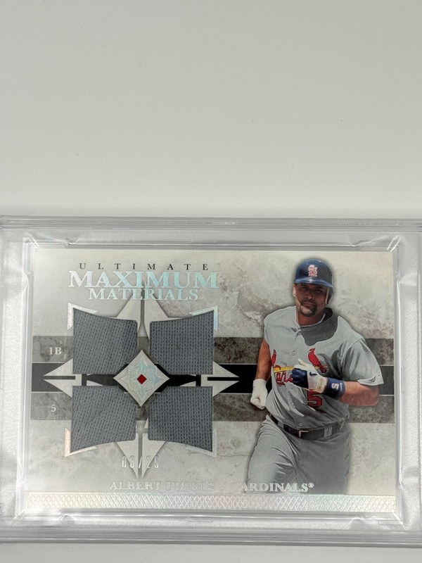 2006 Upper Deck Ultimate Collection Albert Pujols Maximum Materials /25 PSA 8 view 2