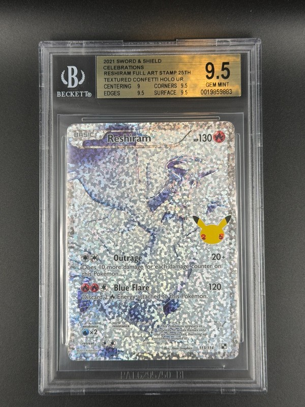 Reshiram Celebrations (25) 113/114 BGS 9.5 Graded Pokémon Card