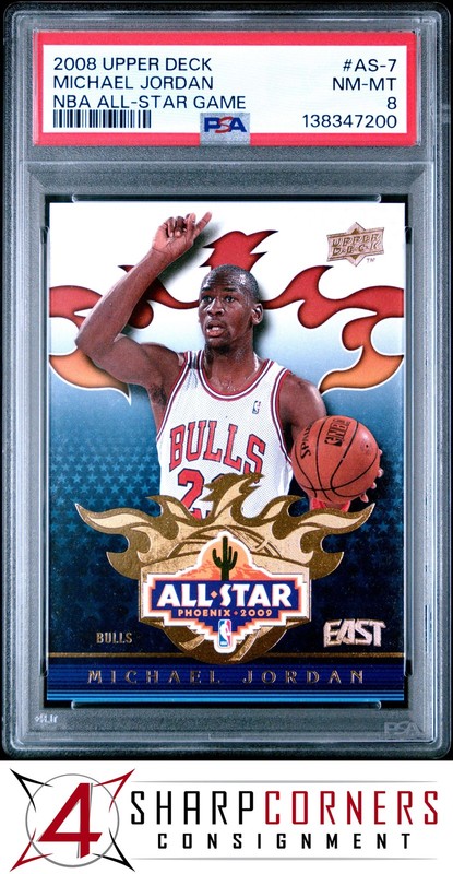 2008 UPPER DECK NBA ALL-STAR GAME #AS-7 MICHAEL JORDAN HOF PSA 8