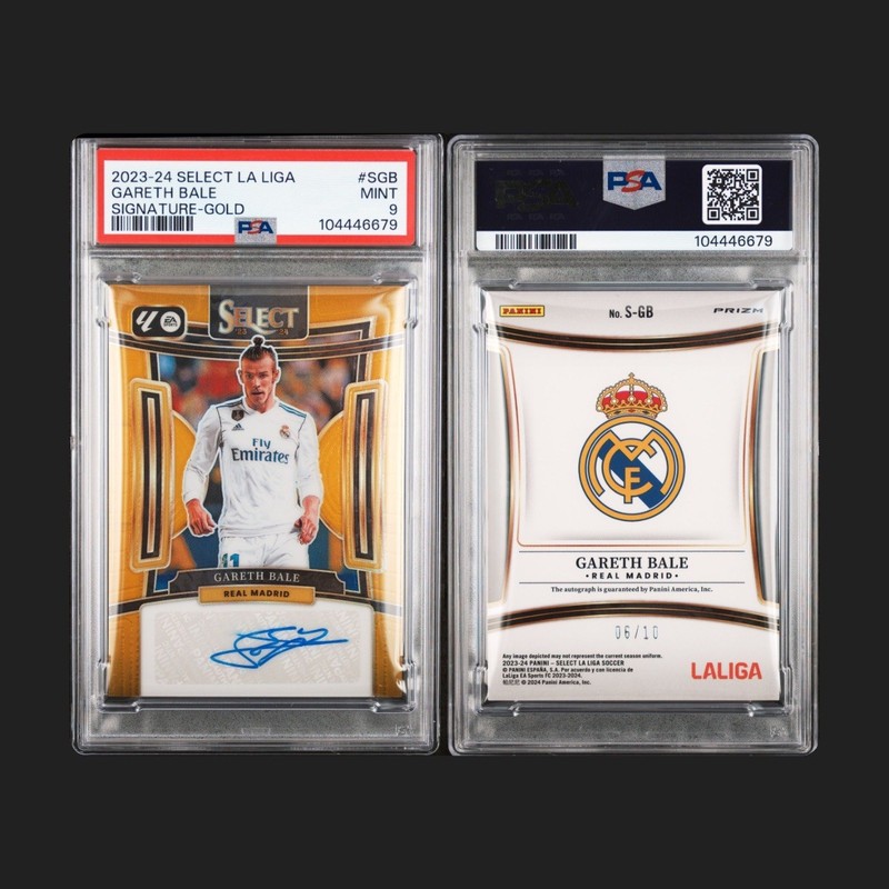 2023-24 Select La Liga Gold Prizm Gareth Bale Auto PSA 9 #/10