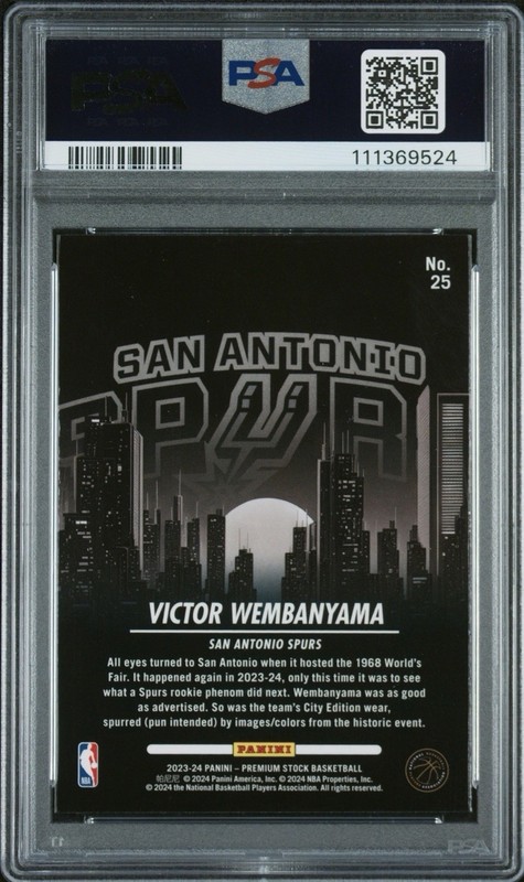 2023 Hoops Premium Stock Victor Wembanyama #25 City Edition PSA 10 GEM MINT🔥🔥 view 2