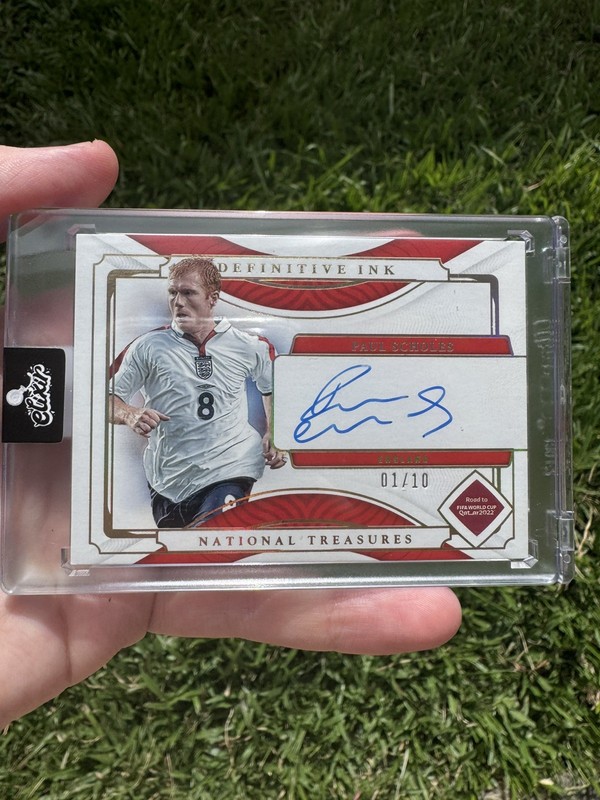 Paul Scholes 2022 Panini National Treasures Definitive Ink Gold Auto /10