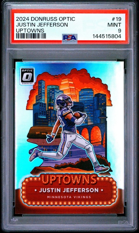 PSA 9 2024 Donruss Optic Uptowns JUSTIN JEFFERSON Graded MINT #19
