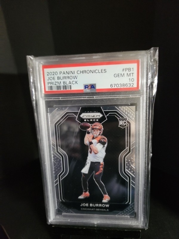 2020 Panini Chronicles Prizm Black #PB1 Joe Burrow Cincinnati Bengals RC PSA10