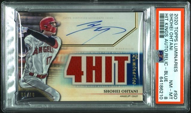 SHOHEI OHTANI 2022 TOPPS LUMINARIES AUTO Autograph RELIC  /10 PSA 8 1st number