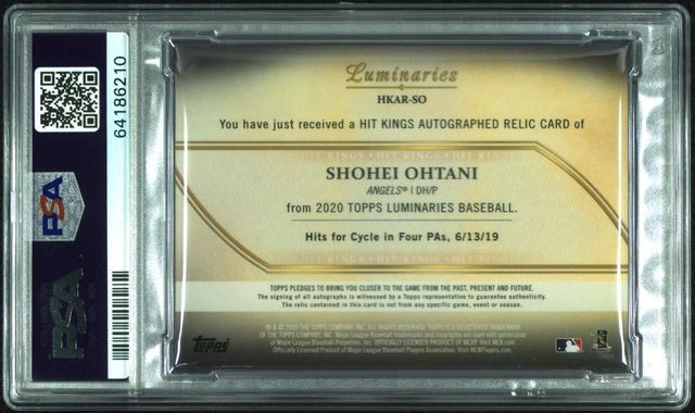 SHOHEI OHTANI 2022 TOPPS LUMINARIES AUTO Autograph RELIC  /10 PSA 8 1st number view 2