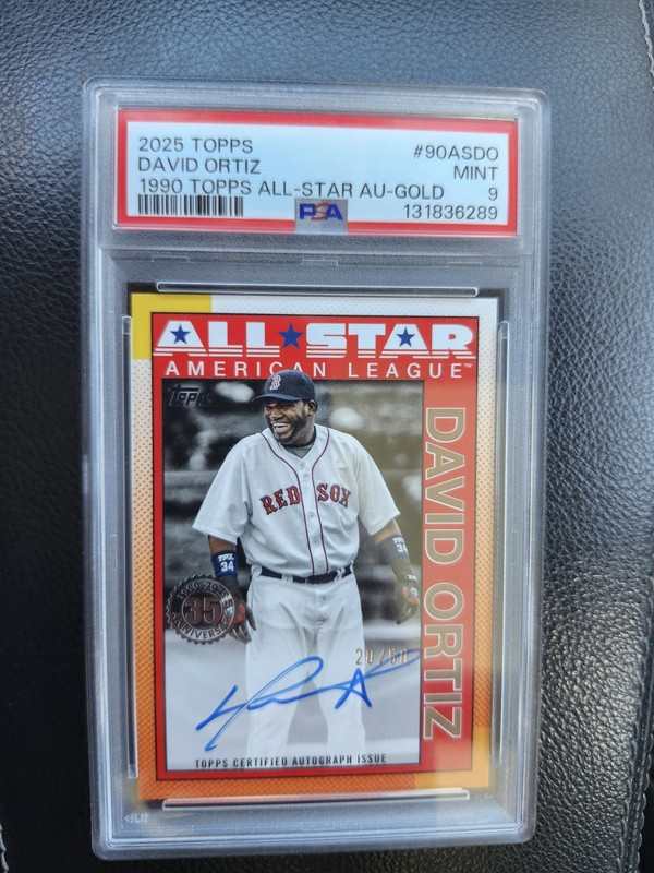 DAVID ORTIZ 2025 TOPPS 1990 ALL STAR AUTO GOLD /50. PSA 9. POP 1. RED SOX