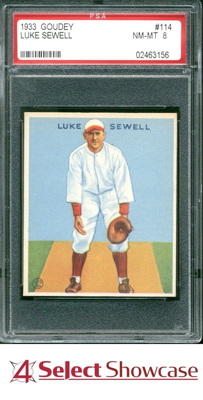 1933 GOUDEY #114 LUKE SEWELL RC SENATORS PSA 8
