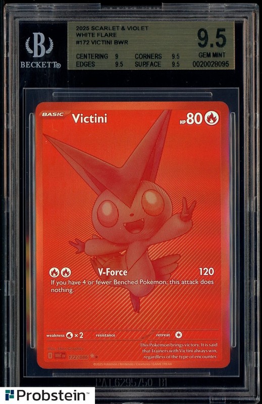 2025 Pokemon TCG Scarlet & Violet White Flare #172 Victini BWR BGS 9.5 GEM MINT