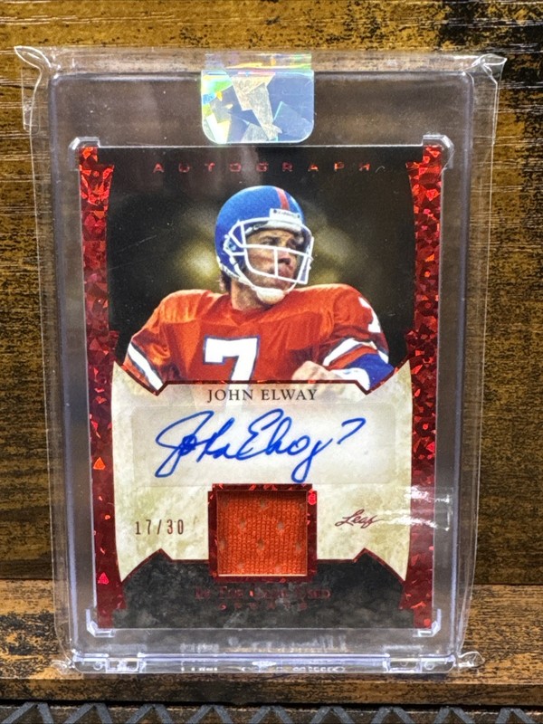 John Elway 2022 Leaf In The Game Used Auto /30 Denver Broncs Game-Worn Relic🏈🔥