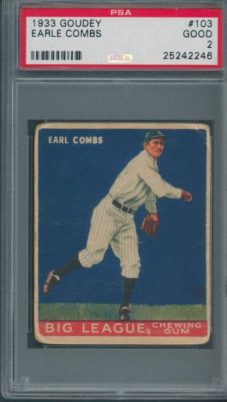 1933 Goudey #103 Earle Combs PSA GOOD 2 *2246