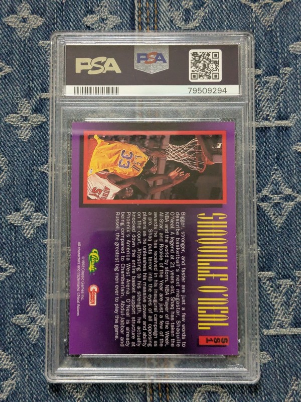 PSA 8 1993 Classic Shaquille O'Neal Superheroes view 2