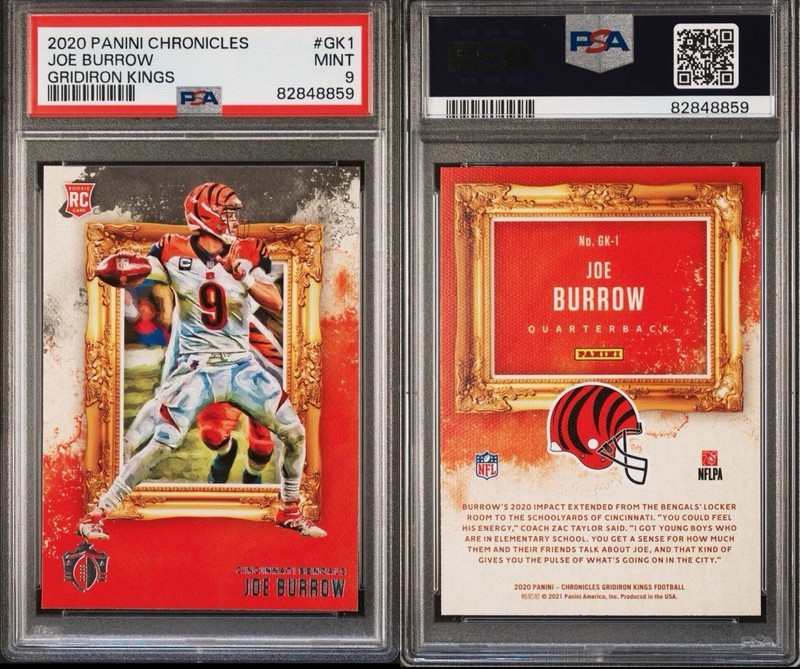 Panini Chronicles Gridiron Kings Joe Burrow GK-1 Rookie PSA 9 2020