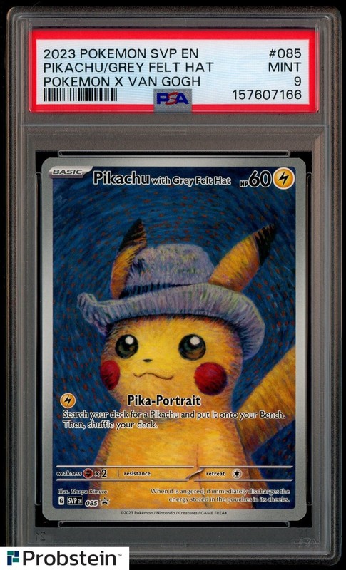 2023 Pokemon SVP EN Pokemon X Van Gogh #085 Pikachu With Grey Felt Hat PSA 9