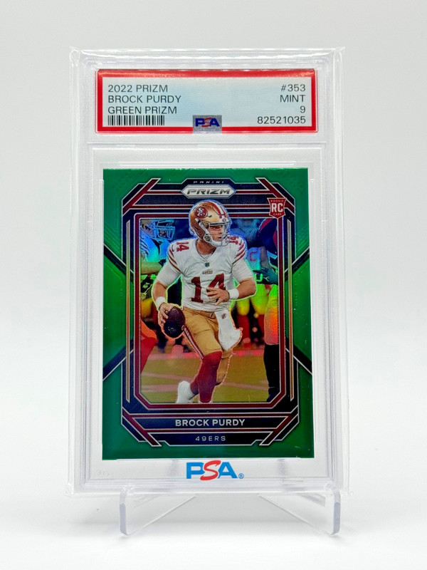 2022 Panini Prizm - Rookie Brock Purdy #353 Green Prizm (RC) PSA 9
