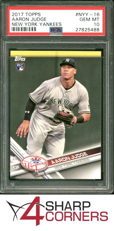 2017 TOPPS NEW YORK YANKEES #NYY-16 AARON JUDGE RC PSA 10