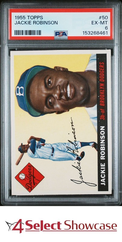 1955 TOPPS #50 JACKIE ROBINSON DODGERS HOF PSA 6