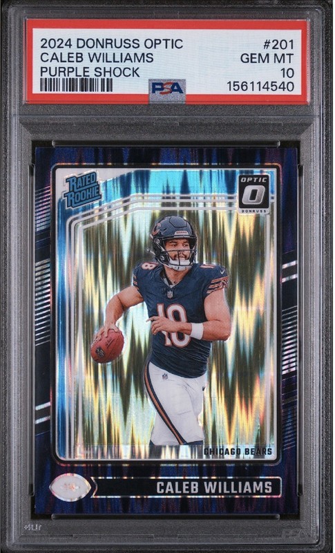 2024 Panini Donruss Optic -Caleb Williams #201 Purple Shock Prizm (RC) PSA 10