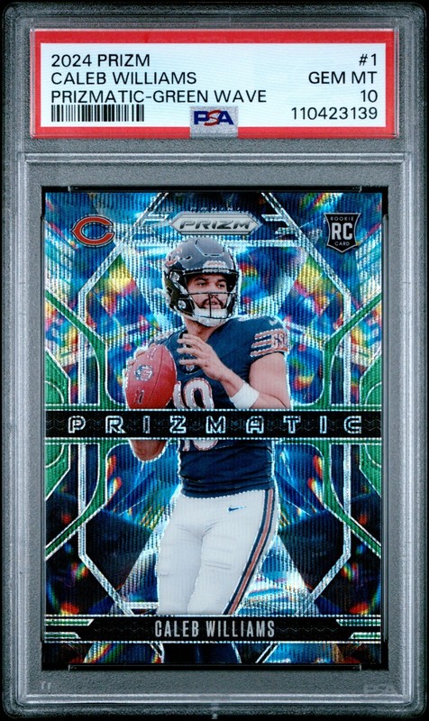 2024 Panini Prizm Caleb Williams Prizmatic Green Wave ROOKIE PSA 10 GEM MINT