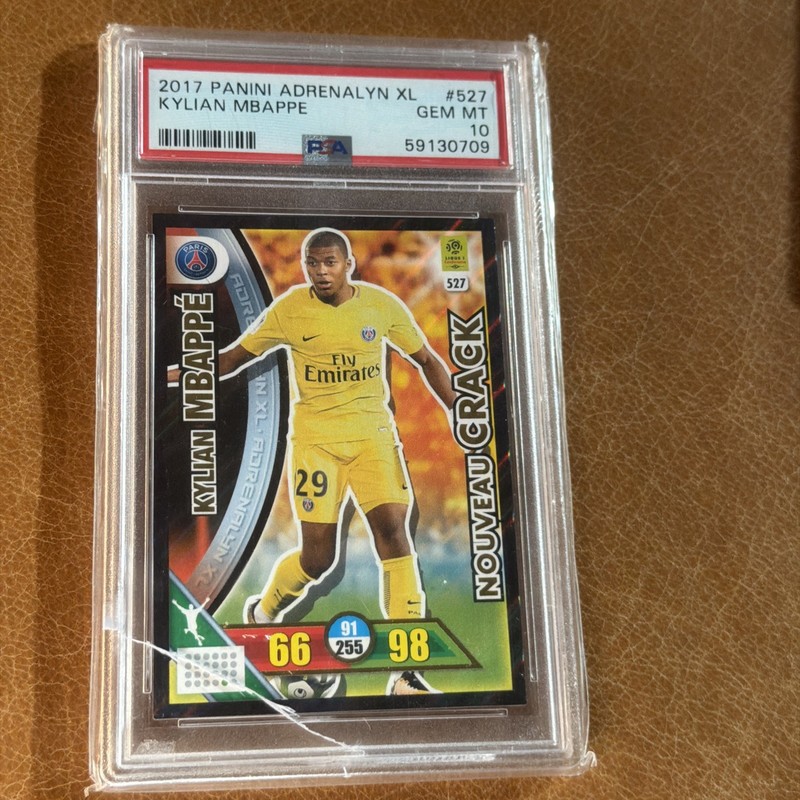 2017 Panini Adrenalyn Nouveau Crack Kylian Mbappe #527 psa 10 