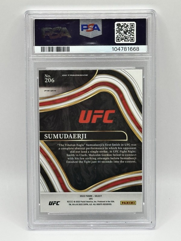 2022 Select UFC Sumudaerji Elephant Prizm #206 Rookie Card graded PSA 10 view 2