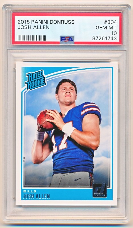 2018 Panini Donruss - Rated Rookie Josh Allen #304 (RC) PSA GEM MT 10