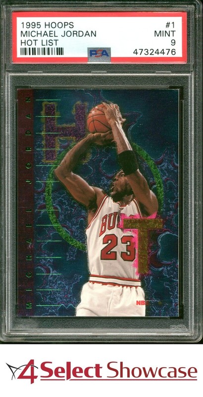 1995 HOOPS HOT LIST #1 MICHAEL JORDAN BULLS HOF PSA 9