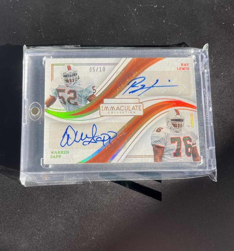 2023 Panini Immaculate Collection Collegiate Ray Lewis Warren Sapp Dual Auto /10